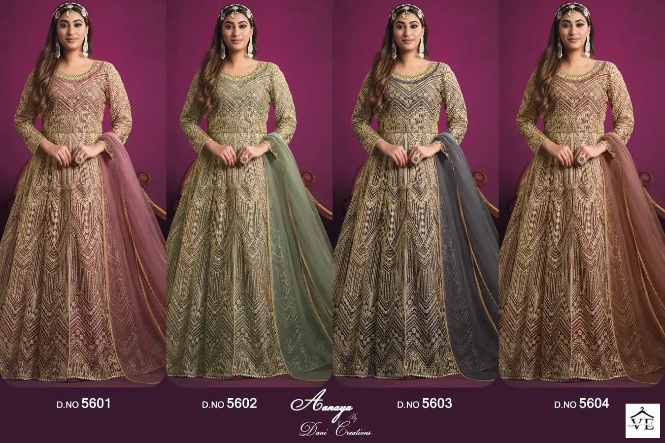 Twisha Aanaya 5600 Series Net Wholesale Anarkali Salwar Suit Catalog — Wholesale Salwar Suits, MPA wholesale from Surat — view 5