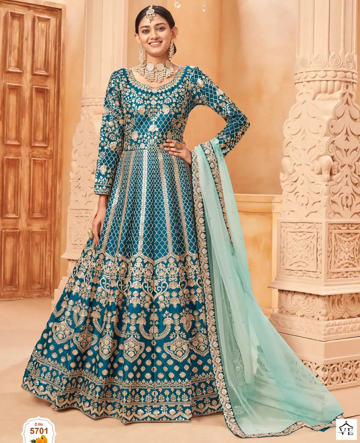 Twisha Aanaya 5700 Series Art Silk Wholesale Anarkali Salwar Suit Catalog — Wholesale Salwar Suits, MPA wholesale from Surat — view 1