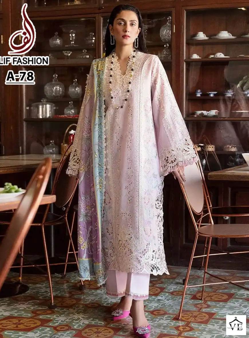 Alif Fashion AF-78 Pure Cambric Cotton Wholesale Pakistani Suit — Wholesale Salwar Suits, MPA wholesale from Surat — view 1