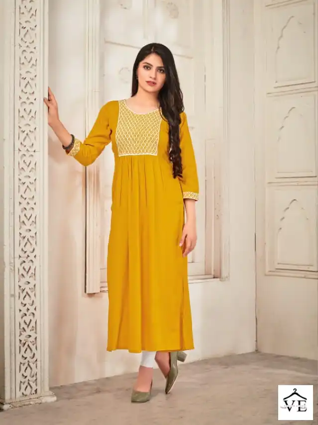 Maa Creation Afreen Rayon 14 Kg Wholesale Kurti Catalog — Wholesale Kurtis, MPA wholesale from Surat - Gallery Image 3