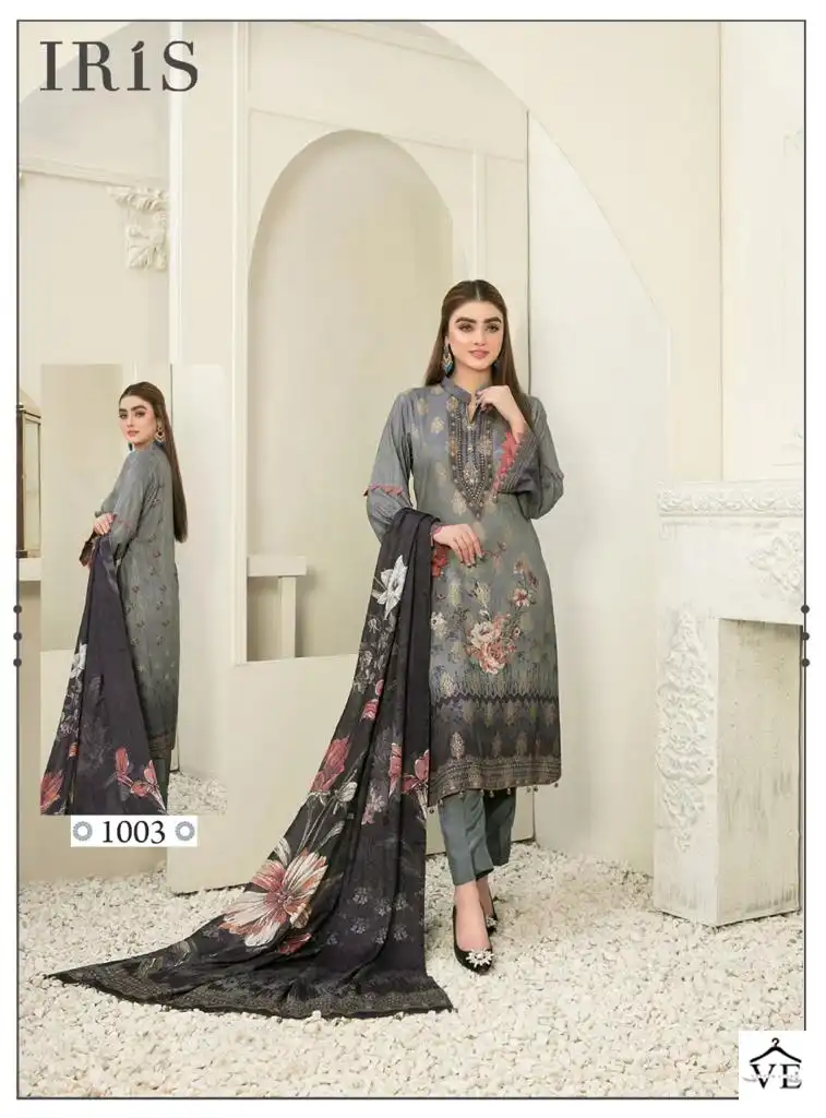 Iris Afsanah Pure Cotton Wholesale Pakistani Regular Suit Catalog — Wholesale Salwar Suits, MPA wholesale from Surat - Gallery Image 3