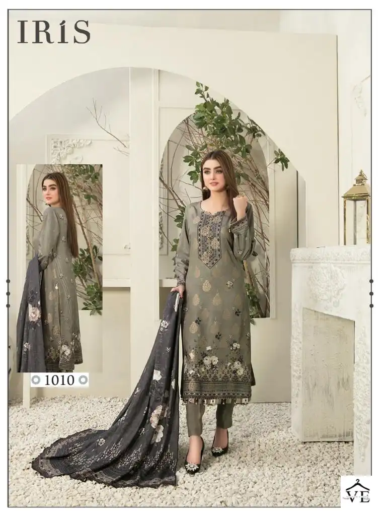 Iris Afsanah Pure Cotton Wholesale Pakistani Regular Suit Catalog — Wholesale Salwar Suits, MPA wholesale from Surat - Gallery Image 8