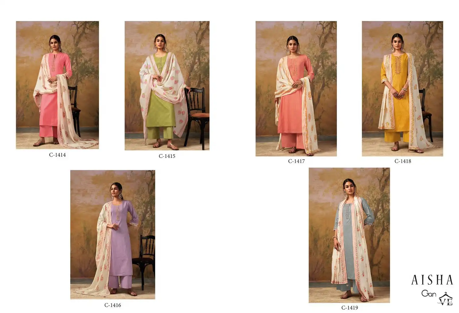 Ganga Aisha Premium Cotton Wholesale Salwar Suit Catalog — Wholesale Salwar Suits, MPA wholesale from Surat — view 7