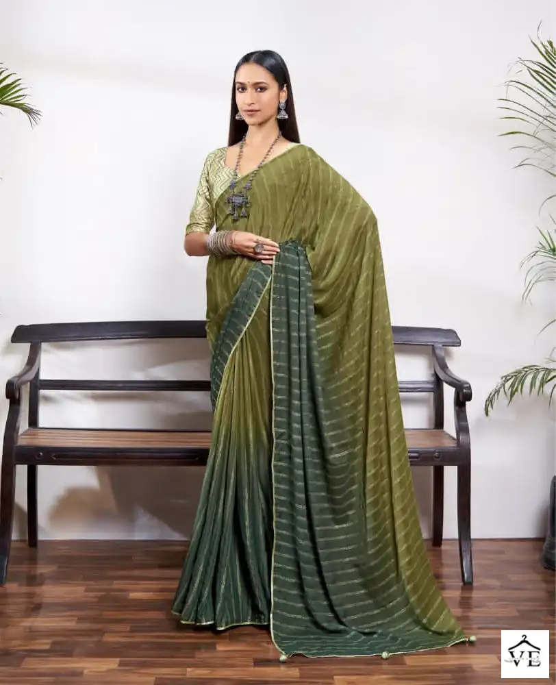 Right Women Akshara Dull Moss Wholesale Saree Catalog — Wholesale Sarees, MPA wholesale from Surat - Gallery Image 5