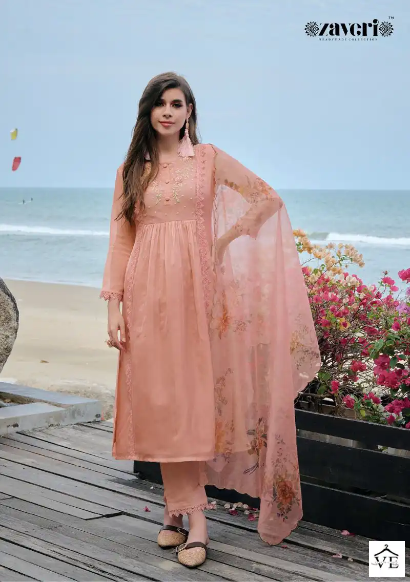Zaveri Alaya Heavy Organza Wholesale Readymade Suits Catalog — Wholesale Salwar Suits, MPA wholesale from Surat - Gallery Image 3