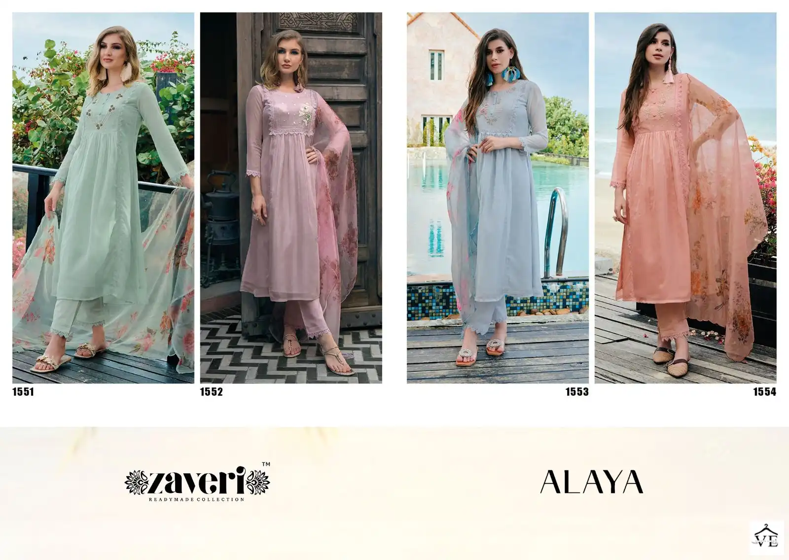 Zaveri Alaya Heavy Organza Wholesale Readymade Suits Catalog — Wholesale Salwar Suits, MPA wholesale from Surat — view 5