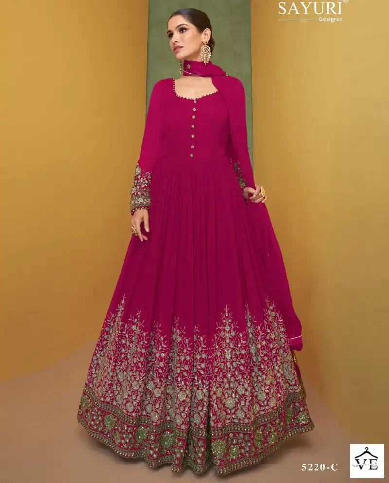 Sayuri Alizeh Gold Real Georgette Wholesale Readymade Designer Suit Catalog — Wholesale Salwar Suits, Sayuri Designer wholesale from Surat — view 1