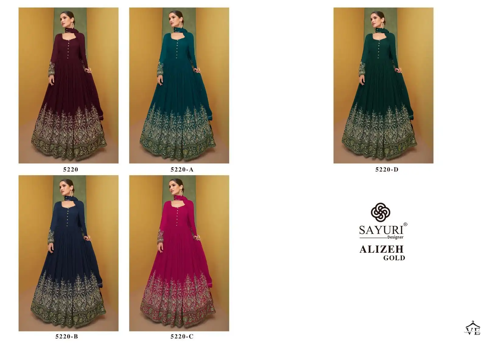 Sayuri Alizeh Gold Real Georgette Wholesale Readymade Designer Suit Catalog — Wholesale Salwar Suits, Sayuri Designer wholesale from Surat — view 6