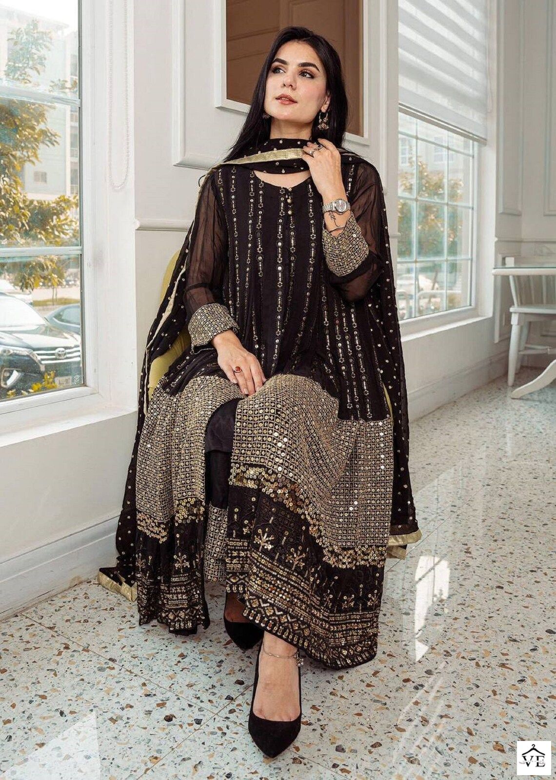 Al_Khushbu Dno 4008 A Georgette Wholesale Pakistani Salwar Suit Catalog — Wholesale Salwar Suits, MPA wholesale from Surat — view 1