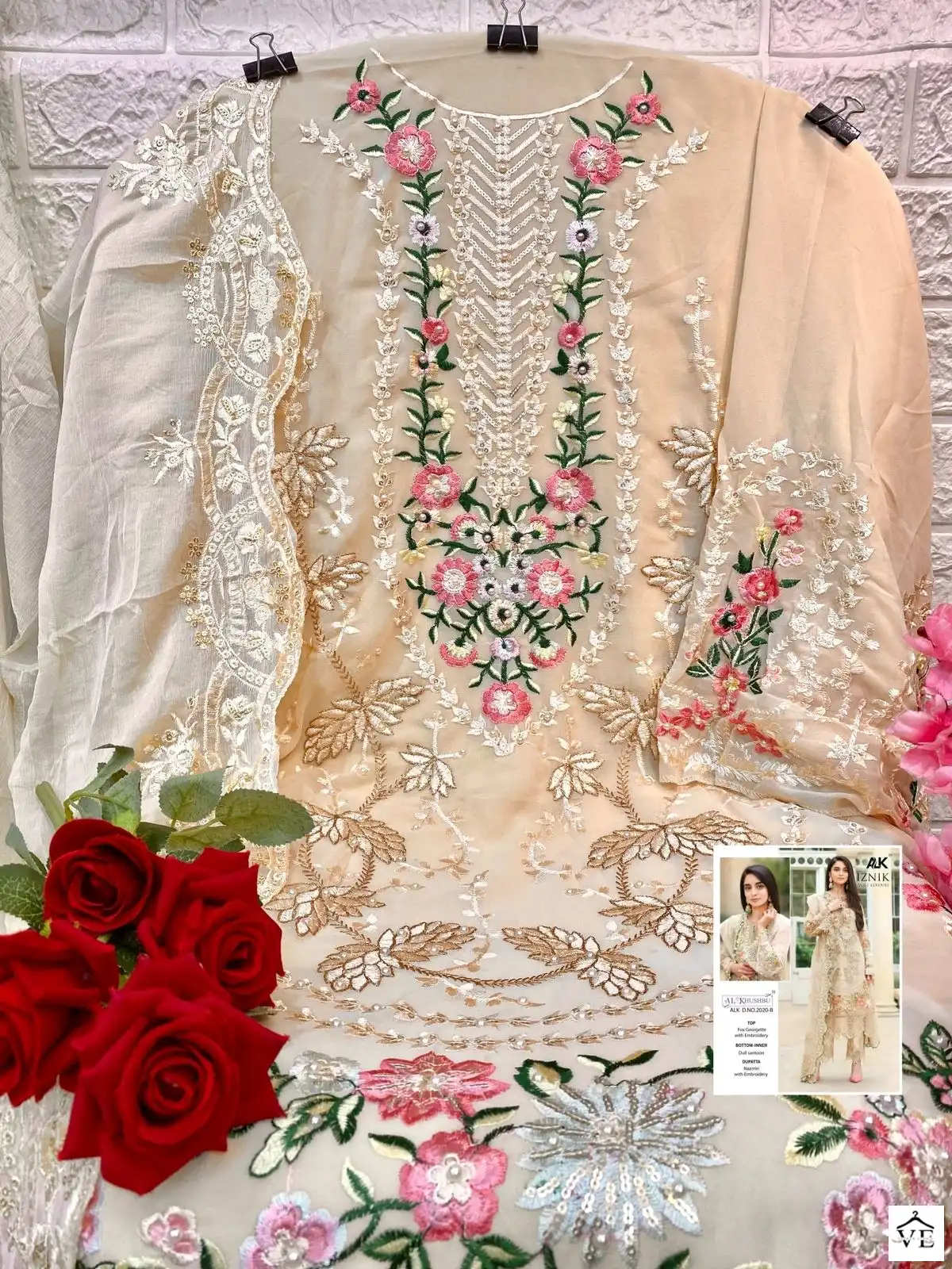 Al_Khushbu 2020 Georgette Wholesale Pakistani Suit — Wholesale Salwar Suits, MPA wholesale from Surat - Gallery Image 4