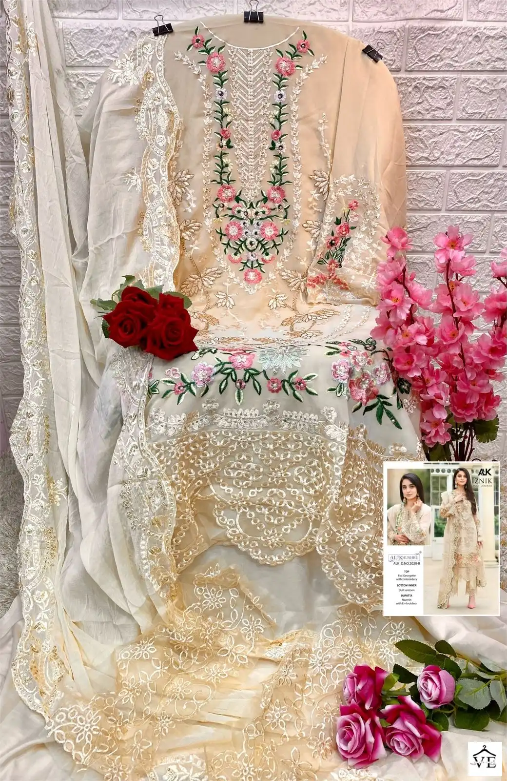 Al_Khushbu 2020 Georgette Wholesale Pakistani Suit — Wholesale Salwar Suits, MPA wholesale from Surat - Gallery Image 3