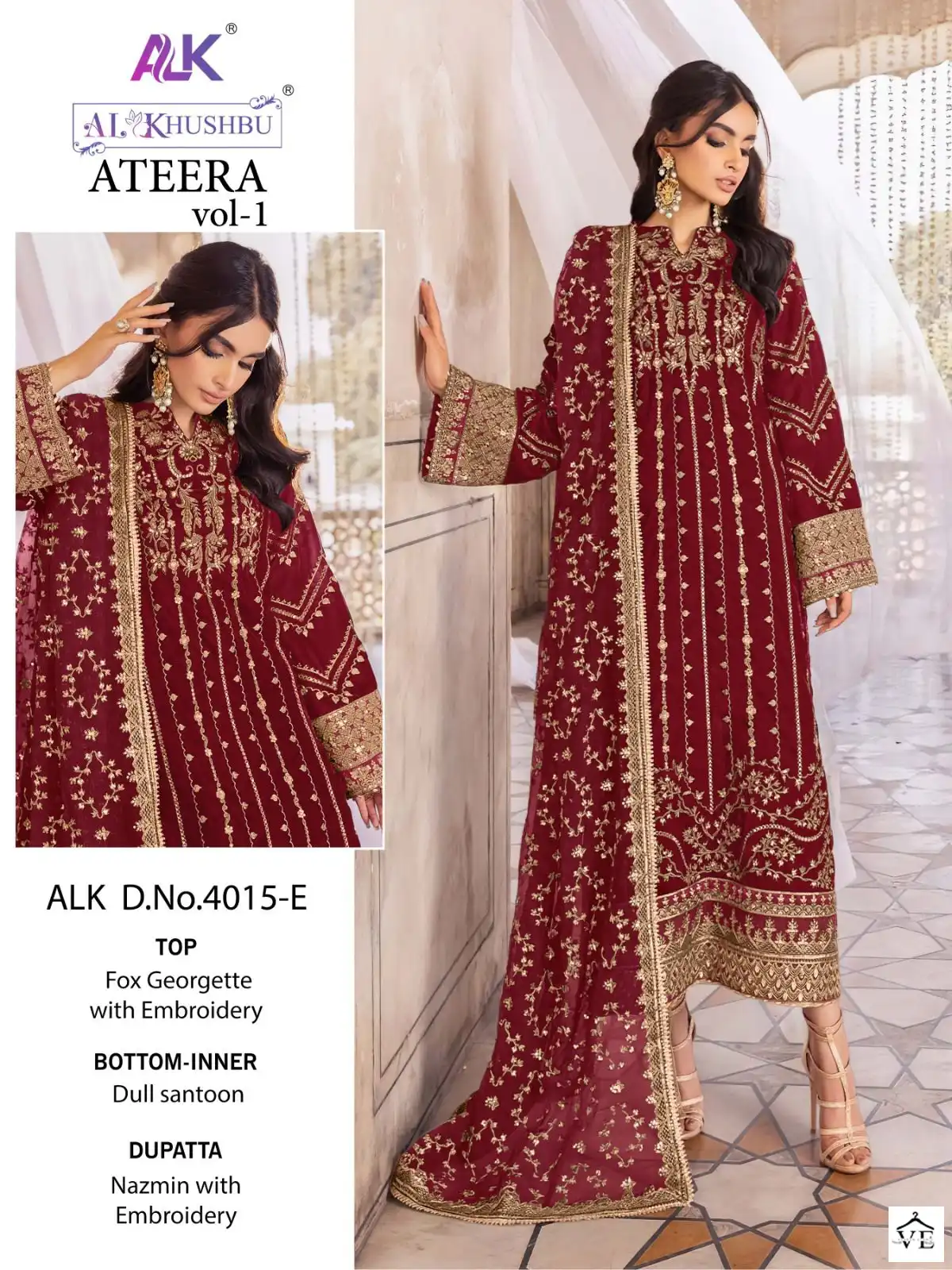 Al_Khushbu Alk 4015 Georgette Wholesale Pakistani Suits Catalog — Wholesale Salwar Suits, MPA wholesale from Surat - Gallery Image 2