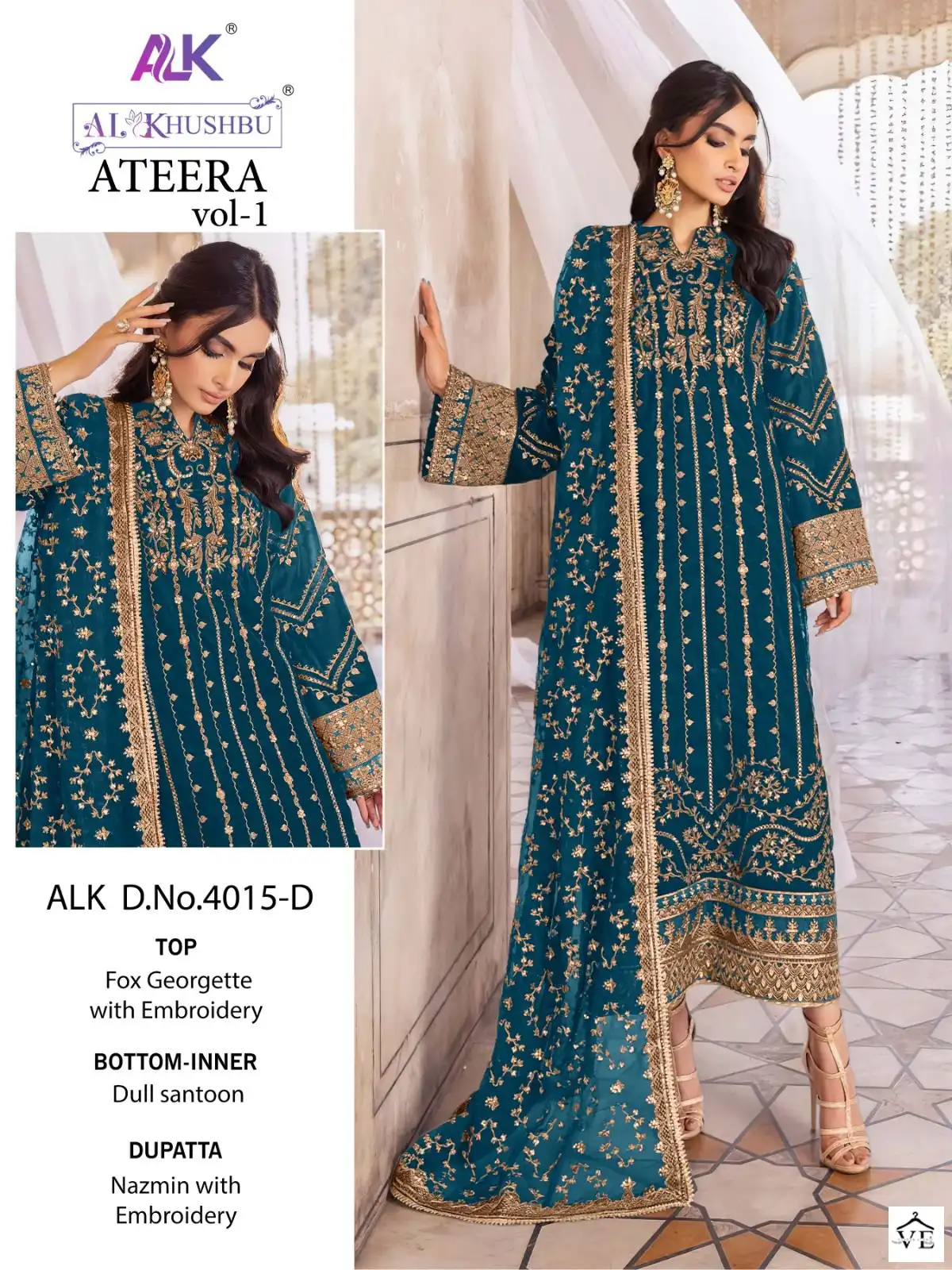 Al_Khushbu Alk 4015 Georgette Wholesale Pakistani Suits Catalog — Wholesale Salwar Suits, MPA wholesale from Surat - Gallery Image 4