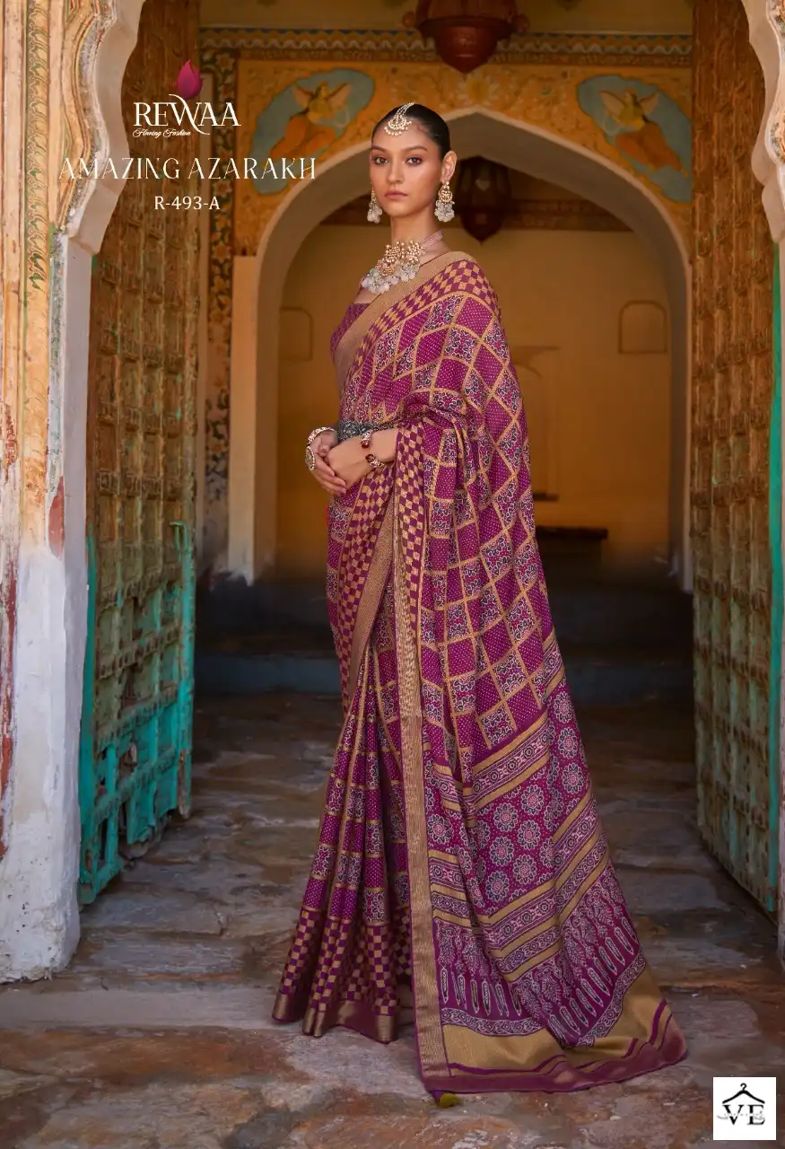 Rewaa Amazing Azarakh Brasso Wholesale Saree Catalog — Wholesale Sarees, MPA wholesale from Surat - Gallery Image 4