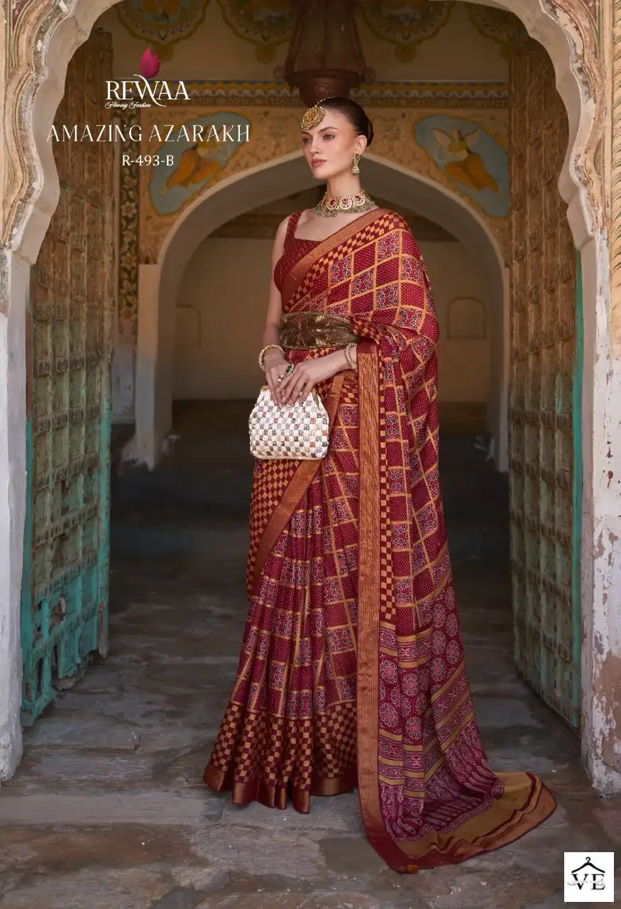 Rewaa Amazing Azarakh Brasso Wholesale Saree Catalog — Wholesale Sarees, MPA wholesale from Surat - Gallery Image 8