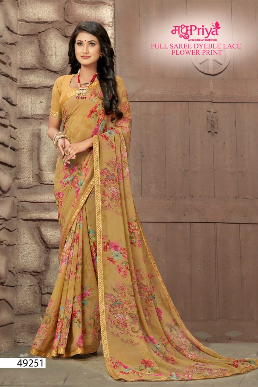 Madhupriya Amrita 60 Gm Chiffon Wholesale Saree Catalog — Wholesale Sarees, MPA wholesale from Surat - Gallery Image 2