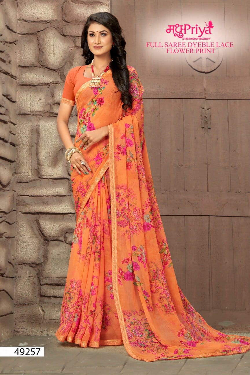 Madhupriya Amrita 60 Gm Chiffon Wholesale Saree Catalog — Wholesale Sarees, MPA wholesale from Surat - Gallery Image 7