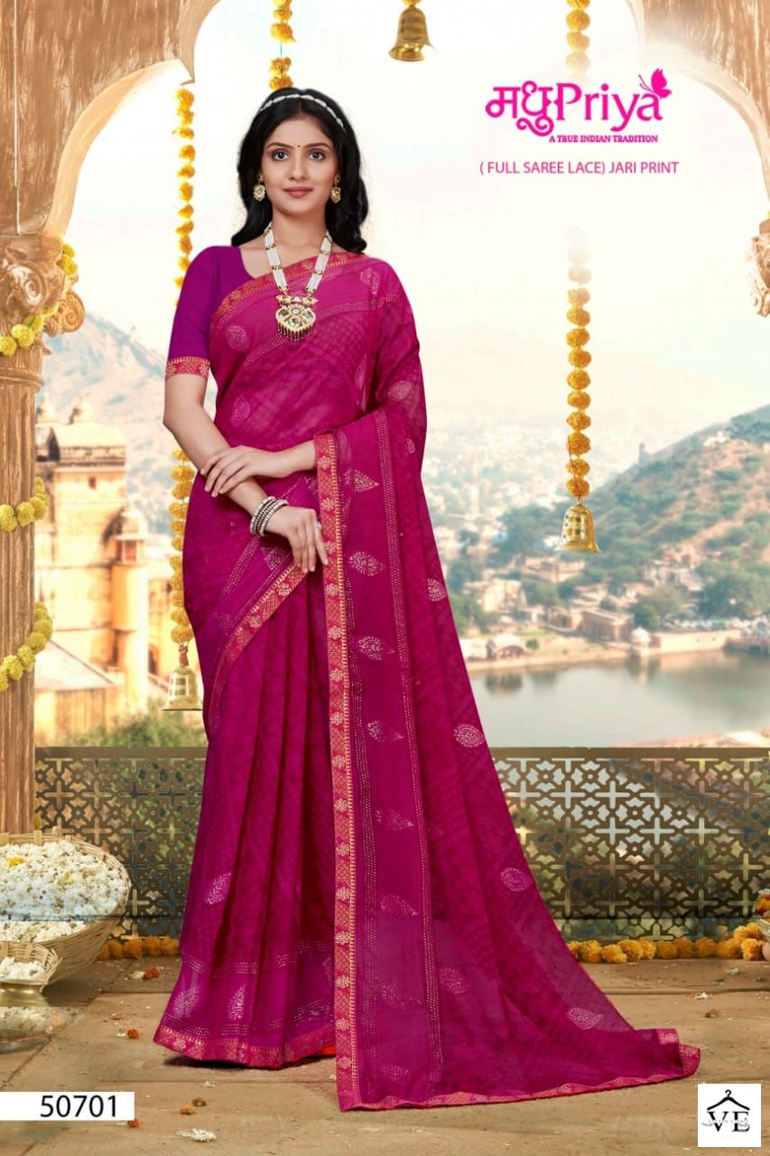 Madhupriya Amulya 60 Gm Chiffon Wholesale Saree Catalog — Wholesale Sarees, MPA wholesale from Surat - Gallery Image 3