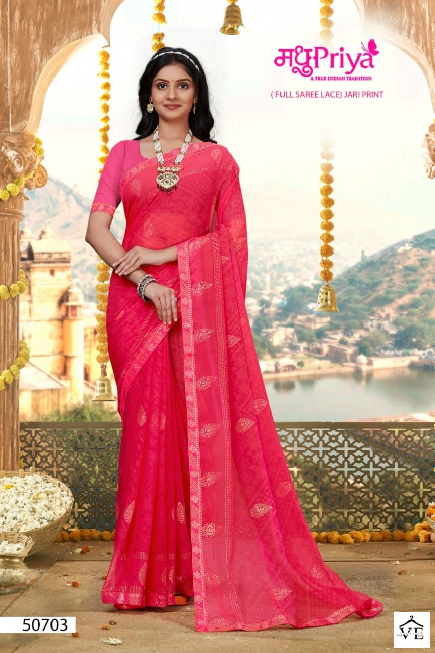Madhupriya Amulya 60 Gm Chiffon Wholesale Saree Catalog — Wholesale Sarees, MPA wholesale from Surat - Gallery Image 4
