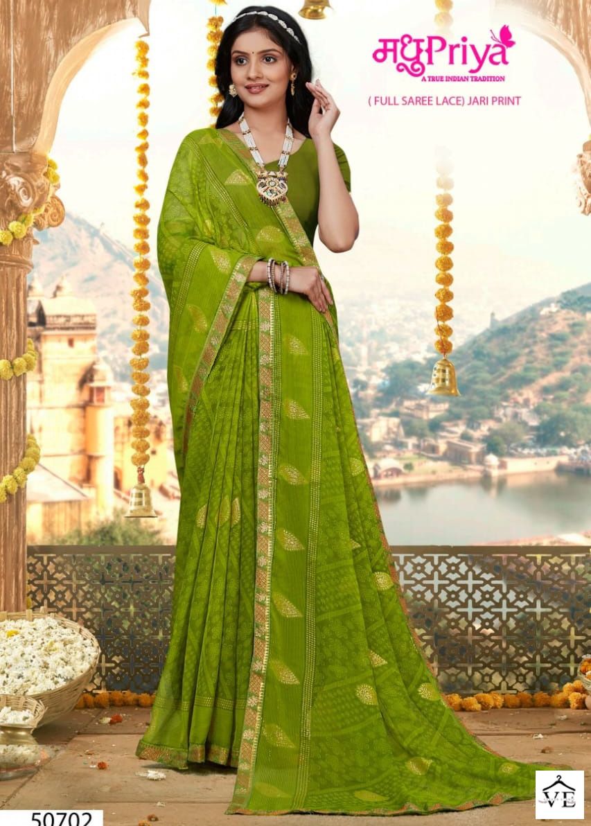 Madhupriya Amulya 60 Gm Chiffon Wholesale Saree Catalog — Wholesale Sarees, MPA wholesale from Surat — view 1