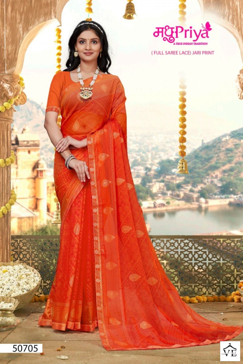 Madhupriya Amulya 60 Gm Chiffon Wholesale Saree Catalog — Wholesale Sarees, MPA wholesale from Surat - Gallery Image 5