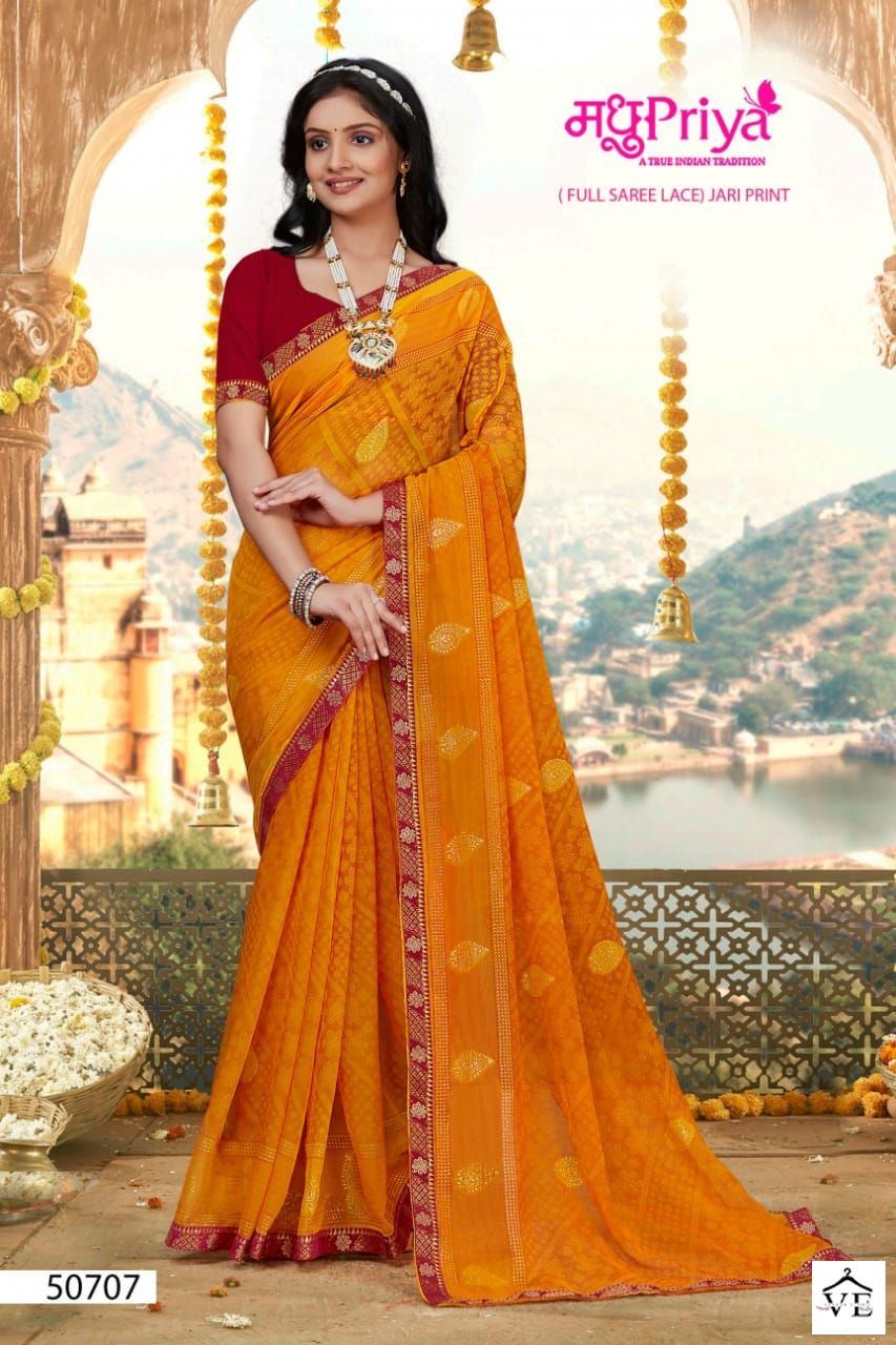 Madhupriya Amulya 60 Gm Chiffon Wholesale Saree Catalog — Wholesale Sarees, MPA wholesale from Surat - Gallery Image 7
