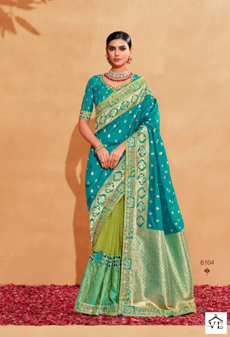 Tathastu Anaara 6101 To 6109 Banaras Silk Wholesale Saree Catalog — Wholesale Sarees, MPA wholesale from Surat - Gallery Image 5