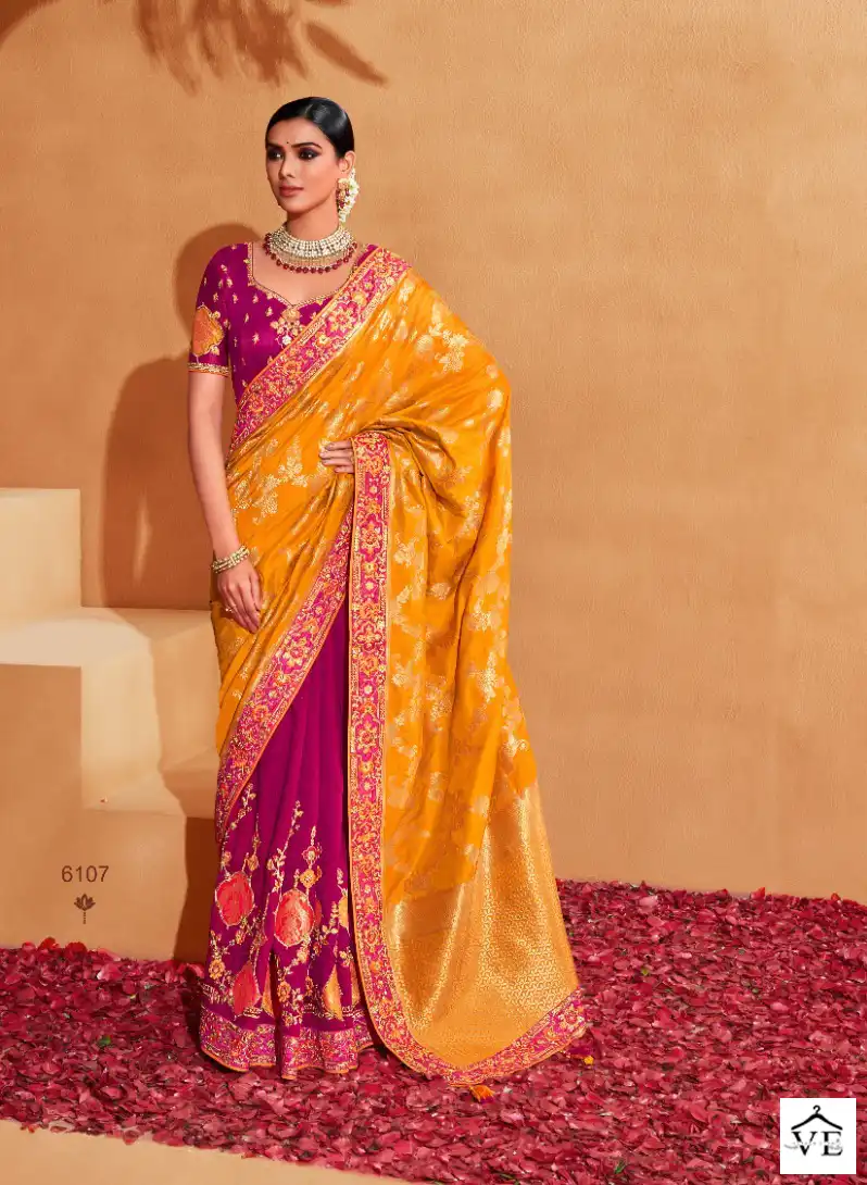 Tathastu Anaara 6101 To 6109 Banaras Silk Wholesale Saree Catalog — Wholesale Sarees, MPA wholesale from Surat - Gallery Image 6