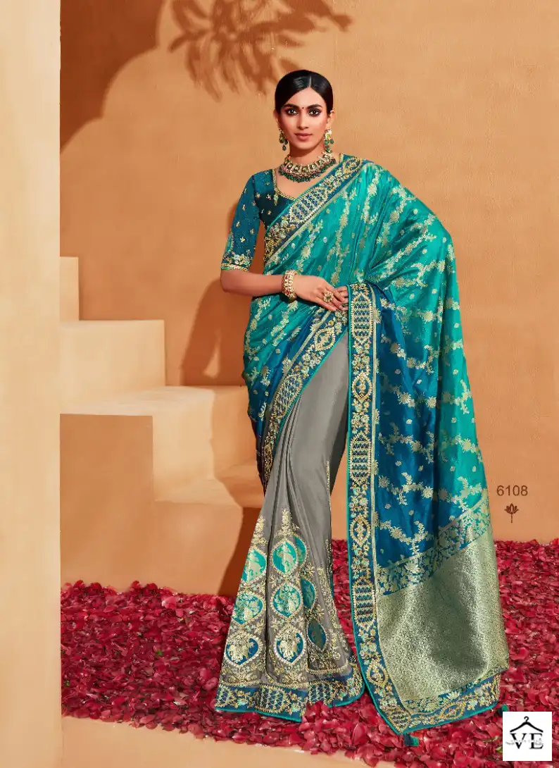 Tathastu Anaara 6101 To 6109 Banaras Silk Wholesale Saree Catalog — Wholesale Sarees, MPA wholesale from Surat - Gallery Image 2