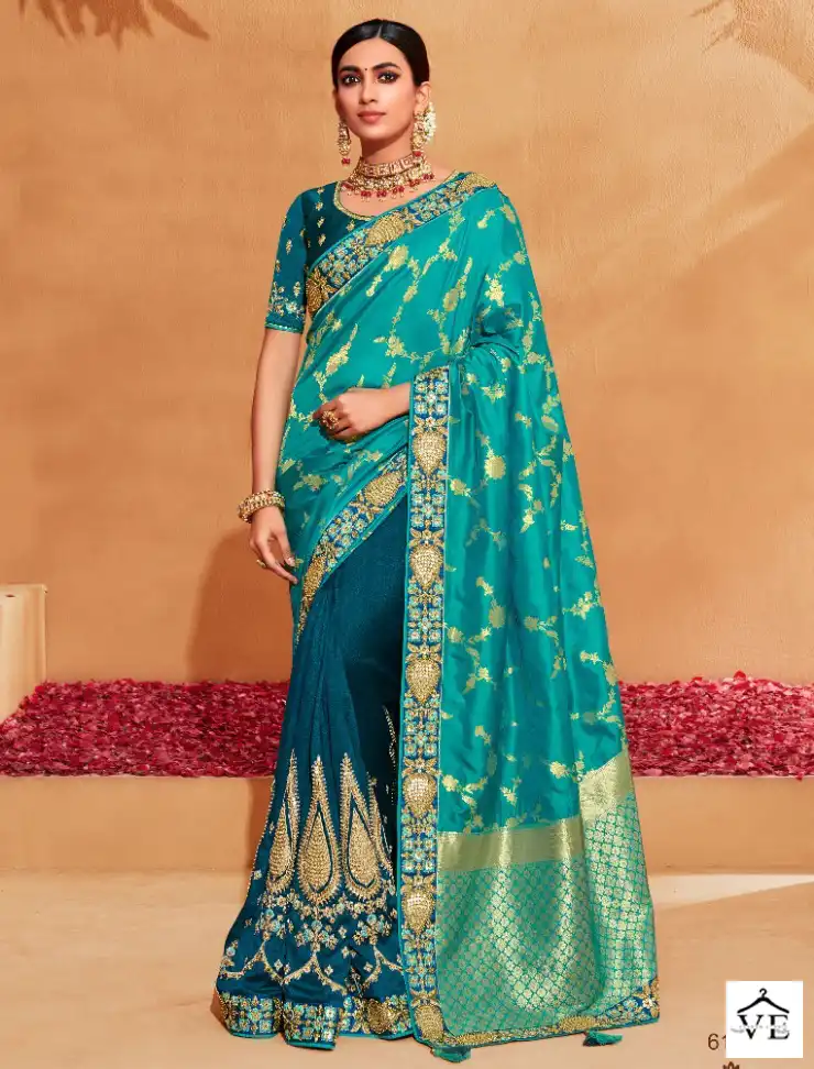 Tathastu Anaara 6101 To 6109 Banaras Silk Wholesale Saree Catalog — Wholesale Sarees, MPA wholesale from Surat — view 1