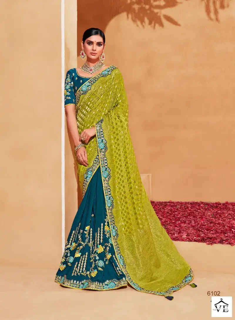 Tathastu Anaara 6101 To 6109 Banaras Silk Wholesale Saree Catalog — Wholesale Sarees, MPA wholesale from Surat - Gallery Image 4
