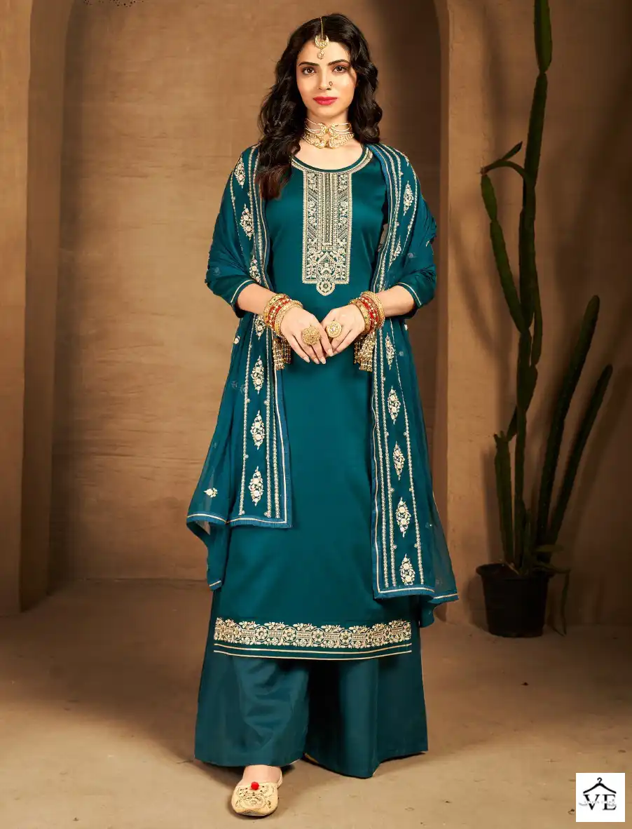Kalarang Angaar Jam Silk Cotton Wholesale Salwar Suit Catalog — Wholesale Salwar Suits, MPA wholesale from Surat — view 1