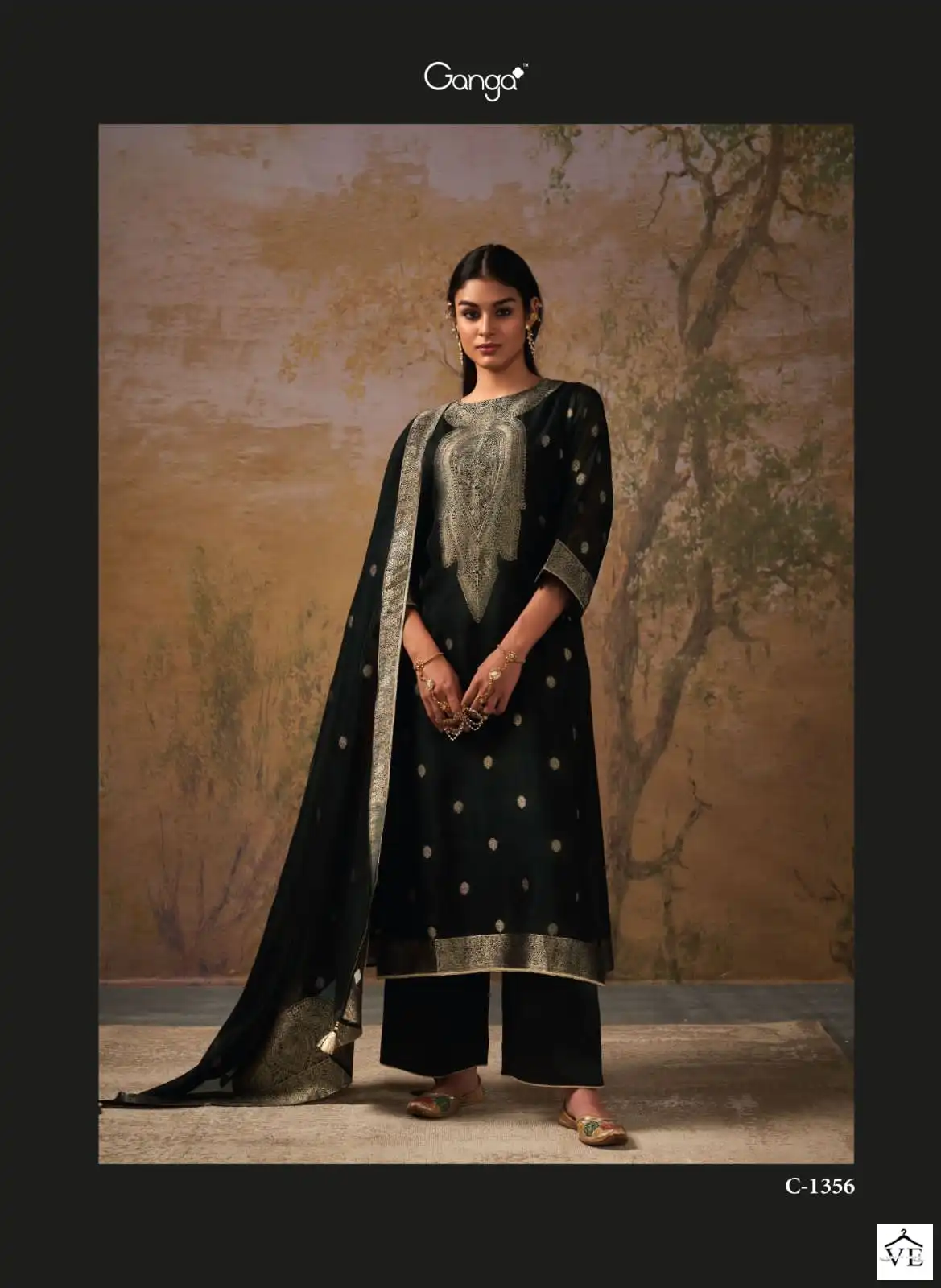 Ganga Ateet Premium Bemberg Silk Woven Jacquard Wholesale Salwar Suit Catalog — Wholesale Salwar Suits, MPA wholesale from Surat - Gallery Image 4