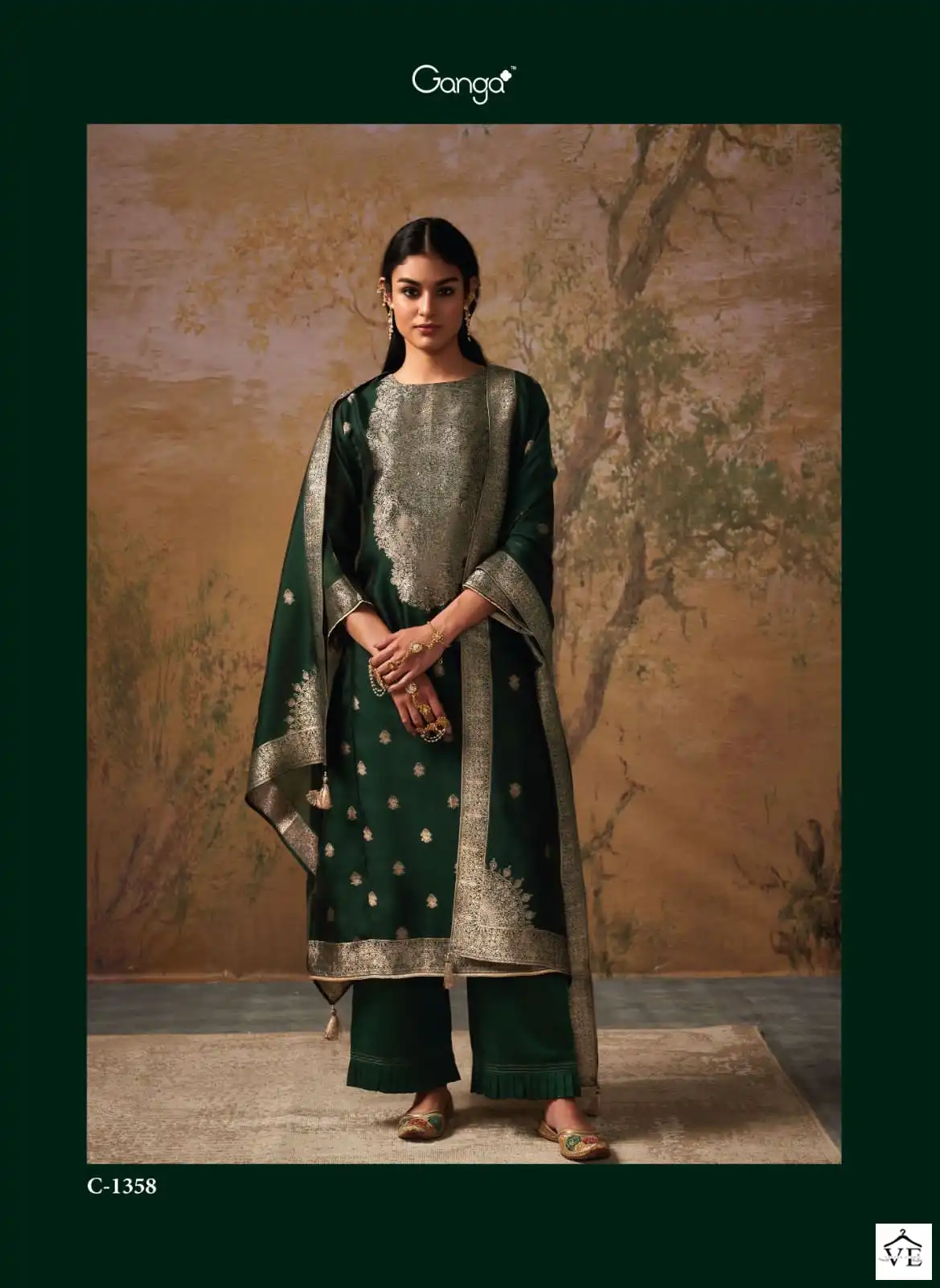Ganga Ateet Premium Bemberg Silk Woven Jacquard Wholesale Salwar Suit Catalog — Wholesale Salwar Suits, MPA wholesale from Surat - Gallery Image 6