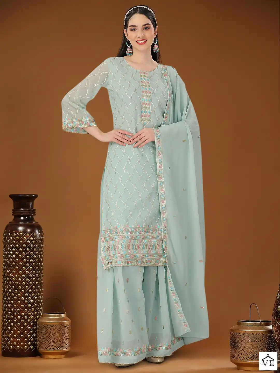 Biva Athvikaa Heavy Georgette Wholesale Salwar Suit Catalog — Wholesale Salwar Suits, MPA wholesale from Surat - Gallery Image 2