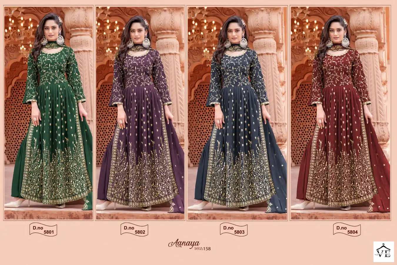 Twisha Aanaya 5800 Series Faux Georgette Wholesale Designer Salwar Suit Catalog — Wholesale Salwar Suits, MPA wholesale from Surat — view 5