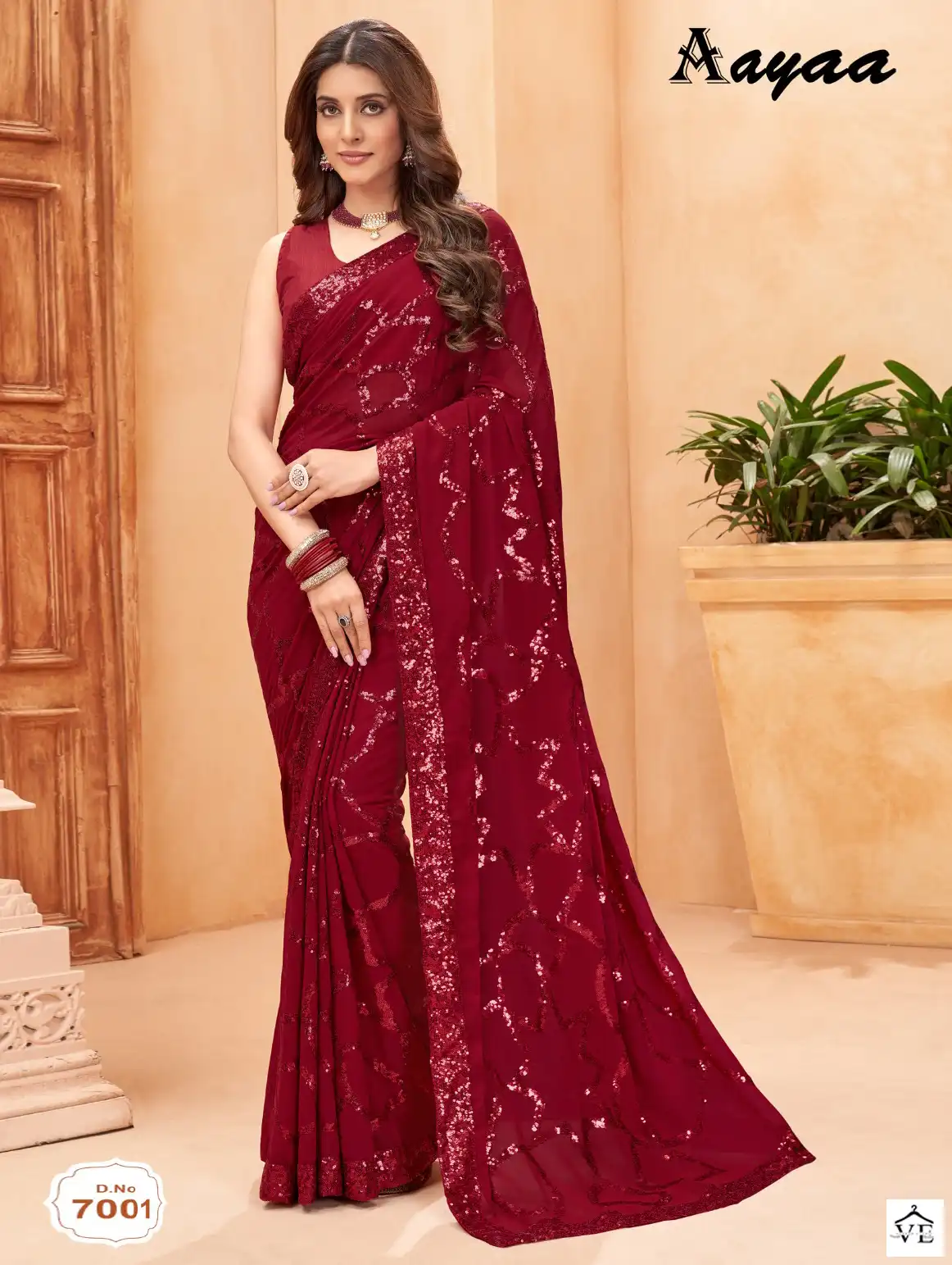 Aayaa Aaradhna Vol 7 Faux Blooming Georgette Wholesale Stylish Saree Catalog — Wholesale Sarees, MPA wholesale from Surat — view 1