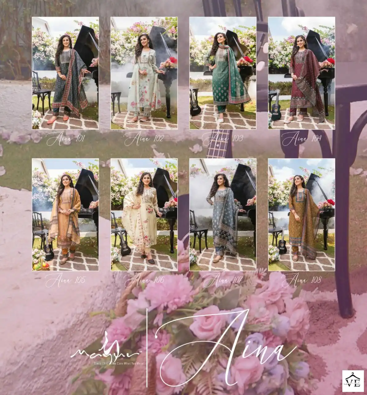 Mayur Aina Crochet Silk Wholesale Readymade Suits Catalog — Wholesale Salwar Suits, Mayur Dress wholesale from Surat — view 9