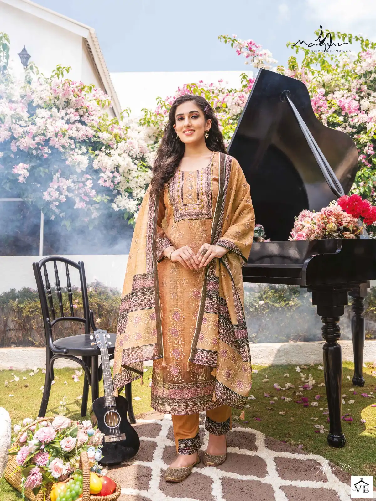Mayur Aina Crochet Silk Wholesale Readymade Suits Catalog — Wholesale Salwar Suits, Mayur Dress wholesale from Surat - Gallery Image 2