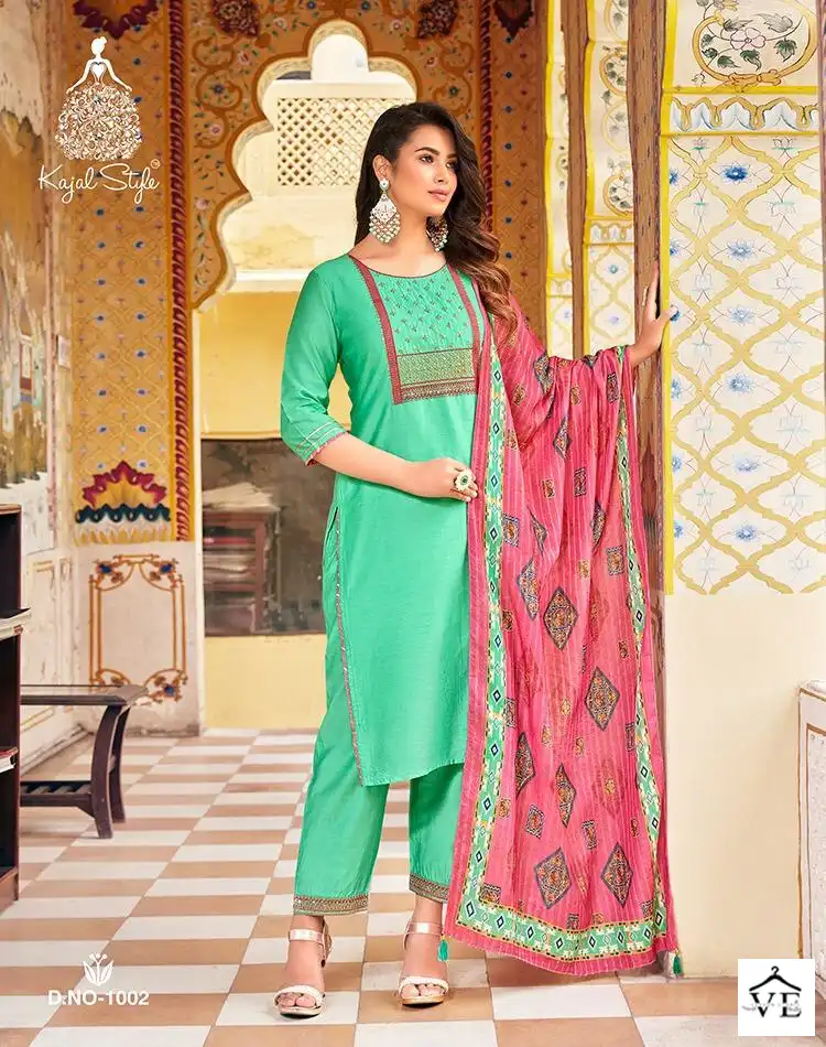 Kajal Style Ambarsaiya Vol 1 Soft & Silk Chanderi Wholesale Readymade Suit Catalog — Wholesale Salwar Suits, MPA wholesale from Surat - Gallery Image 5