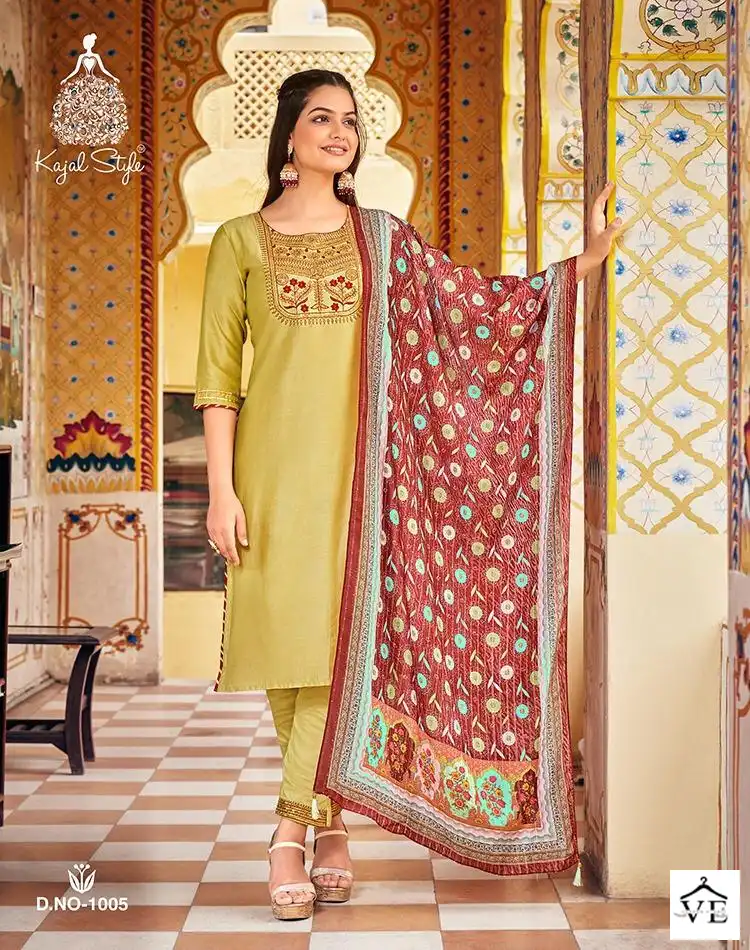 Kajal Style Ambarsaiya Vol 1 Soft & Silk Chanderi Wholesale Readymade Suit Catalog — Wholesale Salwar Suits, MPA wholesale from Surat - Gallery Image 7
