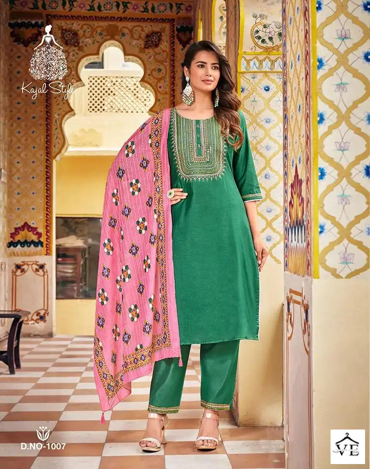 Kajal Style Ambarsaiya Vol 1 Soft & Silk Chanderi Wholesale Readymade Suit Catalog — Wholesale Salwar Suits, MPA wholesale from Surat - Gallery Image 2