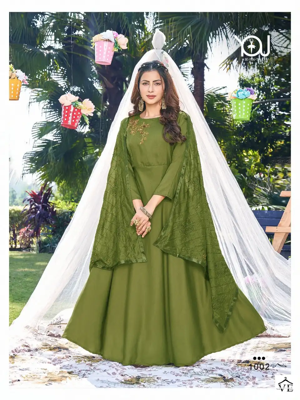 Wanna Annie Heavy Muslin Wholesale Gown With Dupatta Catalog — Wholesale Kurtis, MPA wholesale from Surat - Gallery Image 2