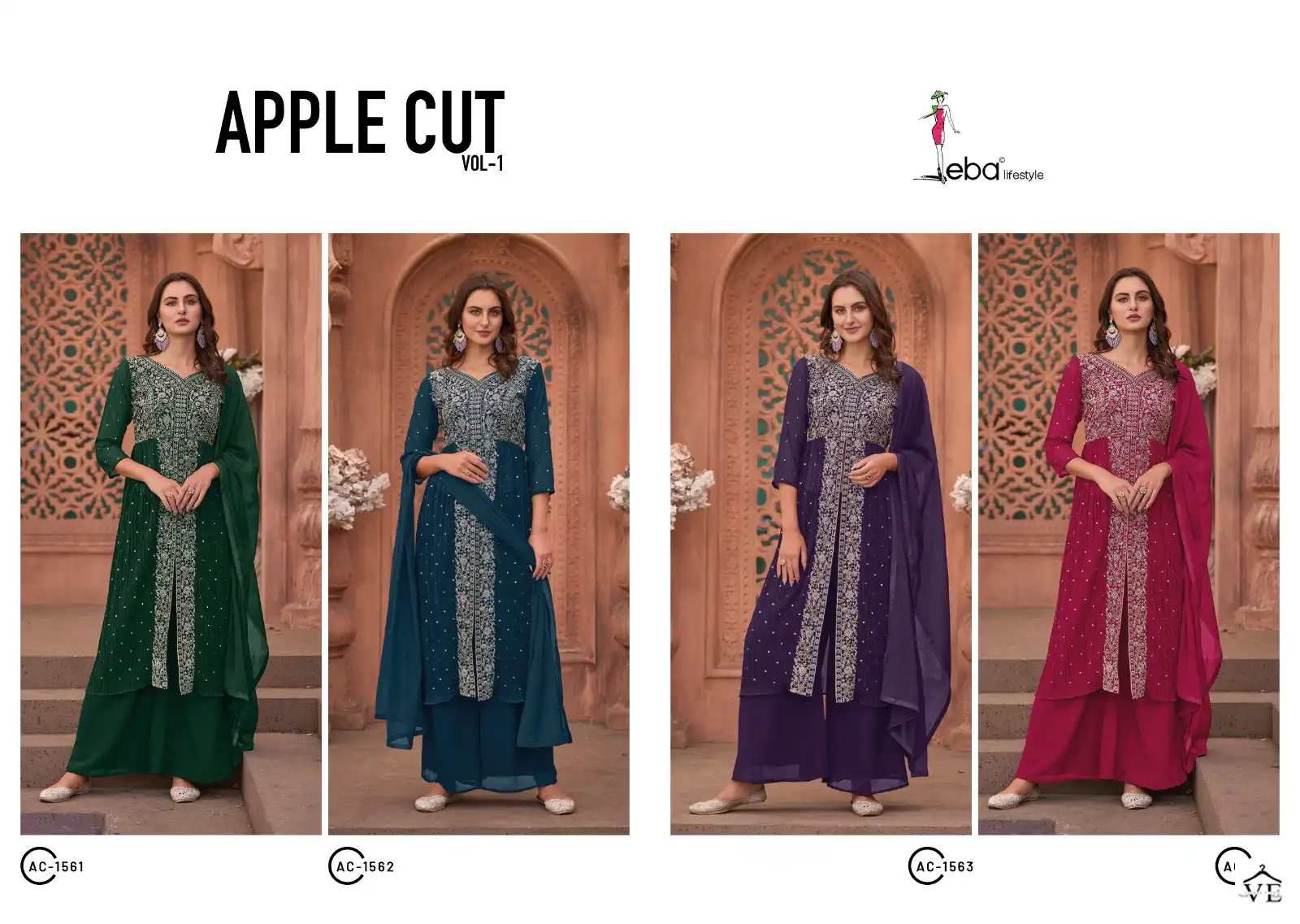Eba Lifestyle Apple Cut Vol 1 Blooming Georgette Wholesale Designer Readymade Suits Catalog — Wholesale Salwar Suits, Eba Lifestyle wholesale from Surat — view 5