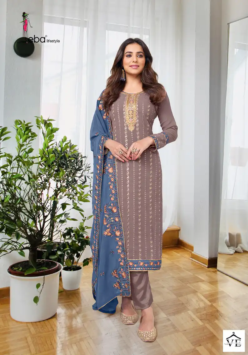 Eba Lifestyle Ashpreet Vol-8 Heavy Chinon & Georgette Wholesale Designer Salwar Suit Catalog - Image 4