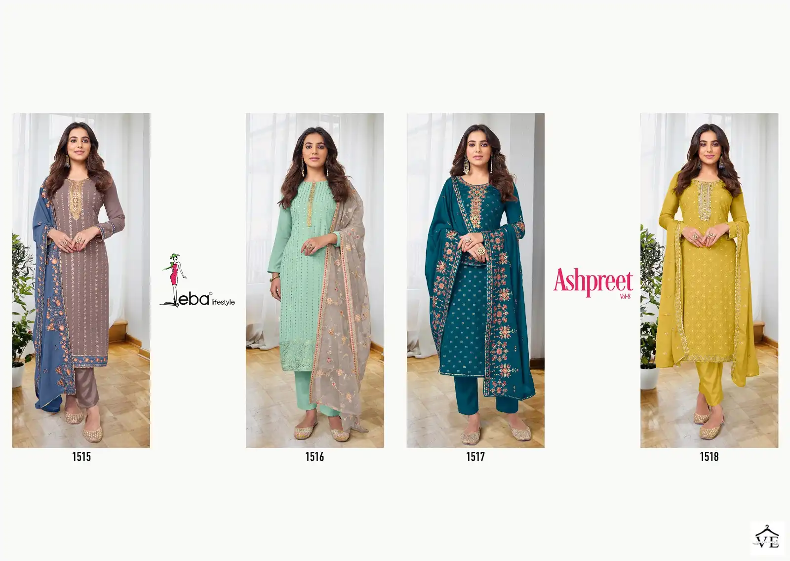 Eba Lifestyle Ashpreet Vol-8 Heavy Chinon & Georgette Wholesale Designer Salwar Suit Catalog - Image 5