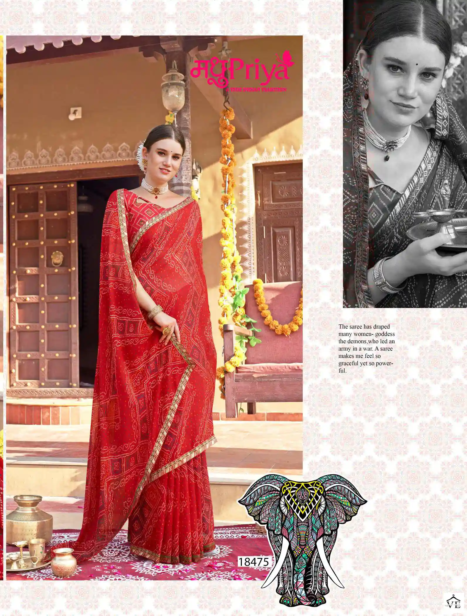 Madhupriya Bandhan Vol 10 White Cat Zometto Wholesale Saree Catalog — Wholesale Sarees, MPA wholesale from Surat - Gallery Image 6
