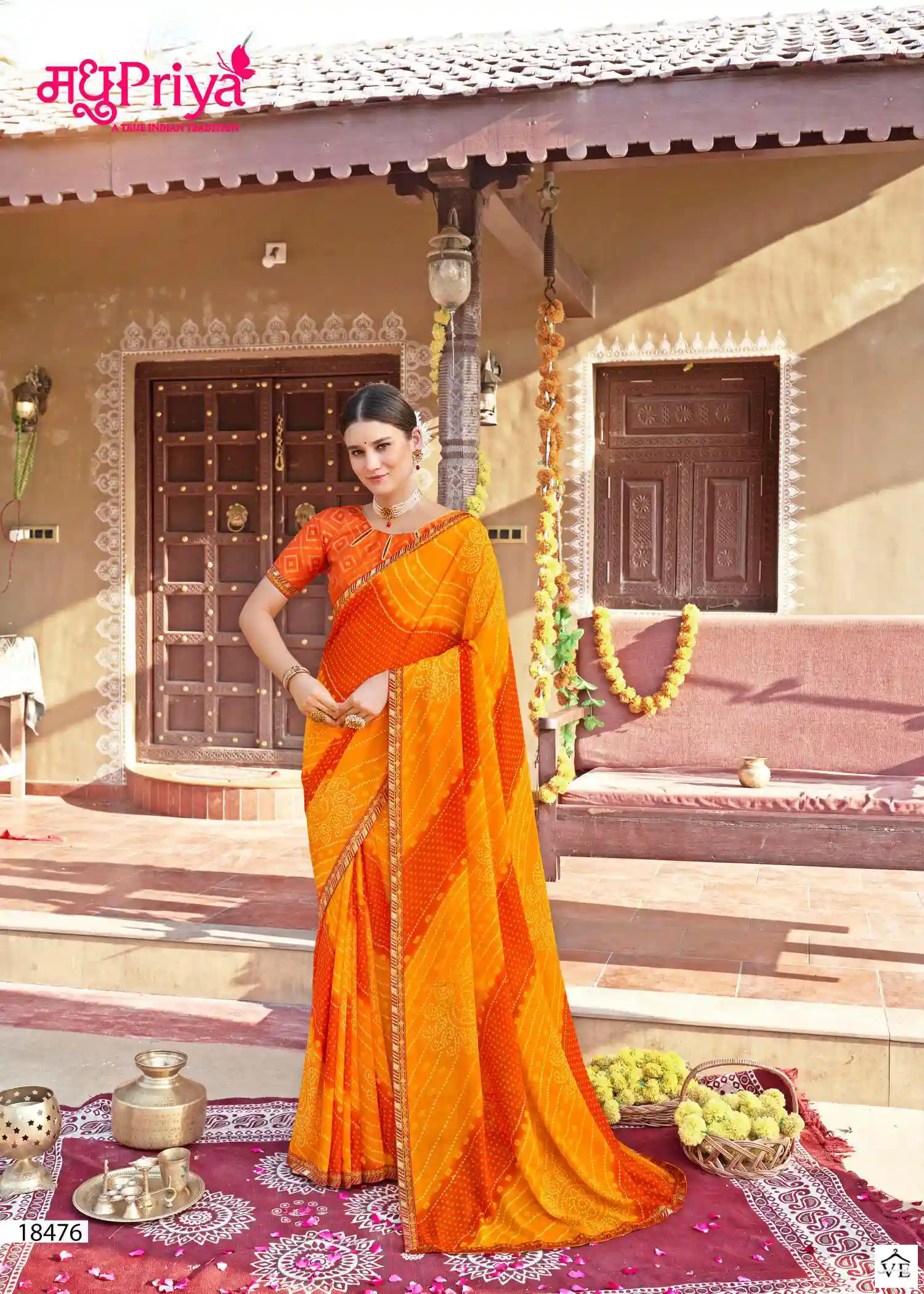 Madhupriya Bandhan Vol 10 White Cat Zometto Wholesale Saree Catalog — Wholesale Sarees, MPA wholesale from Surat - Gallery Image 2