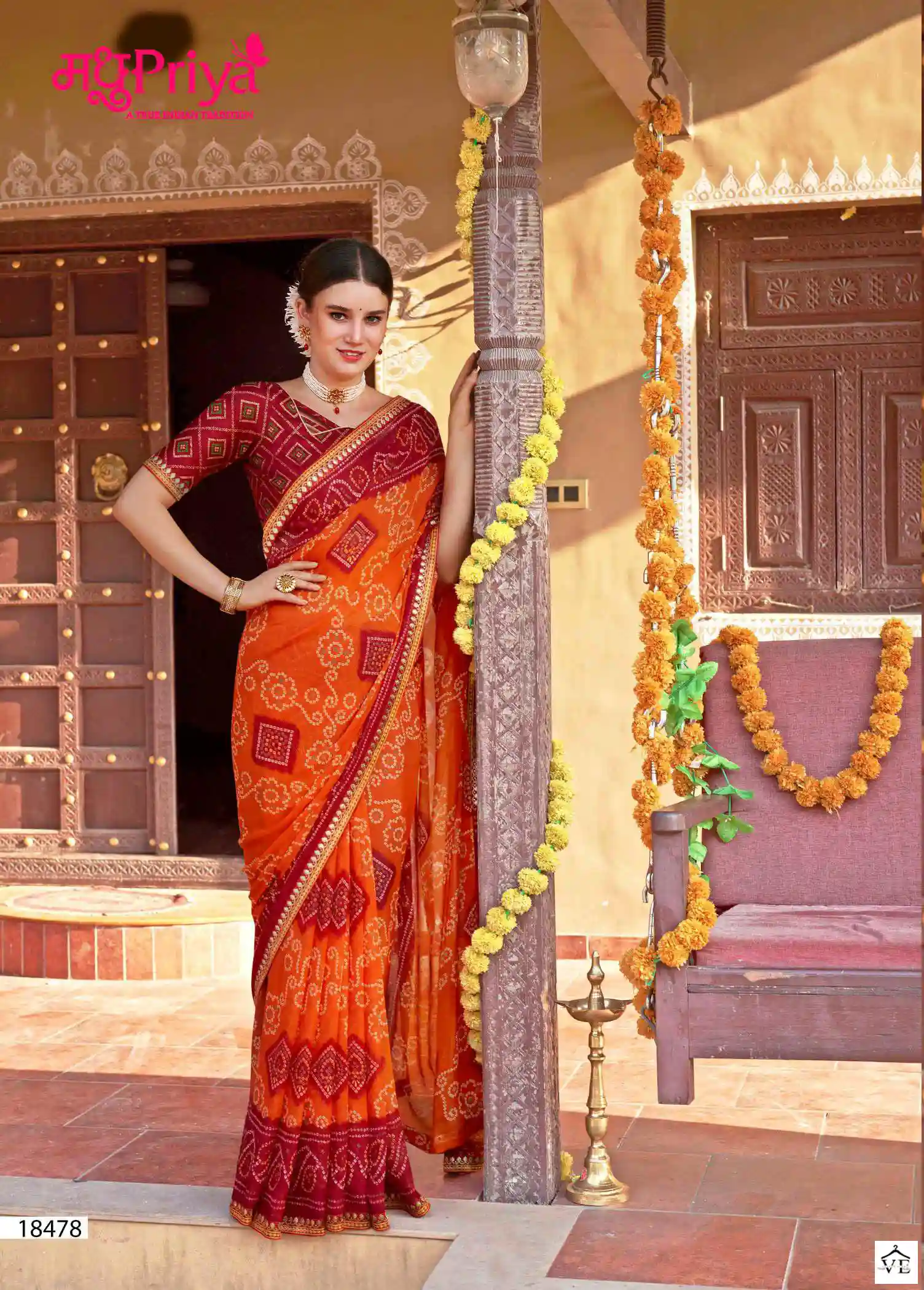 Madhupriya Bandhan Vol 10 White Cat Zometto Wholesale Saree Catalog — Wholesale Sarees, MPA wholesale from Surat - Gallery Image 3
