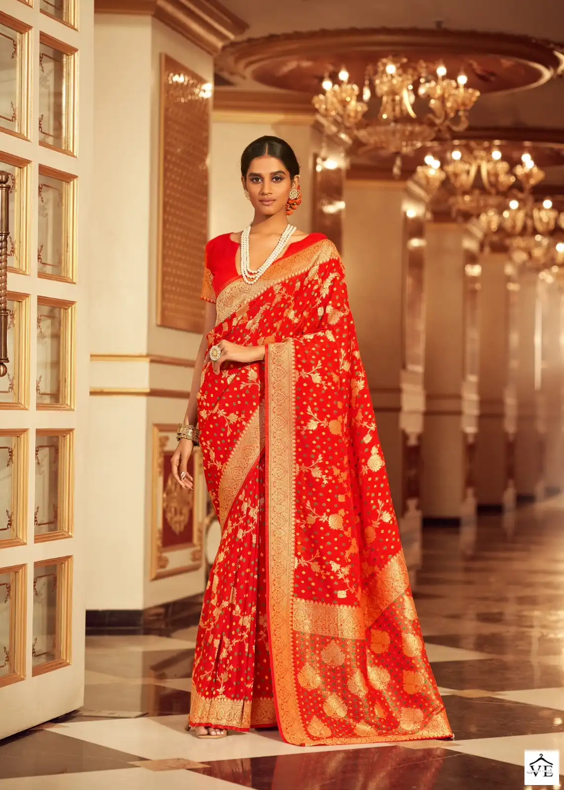 The Fabrica Bandhej Pure Chiffon Wholesale Saree Catalog — Wholesale Sarees, MPA wholesale from Surat - Gallery Image 2